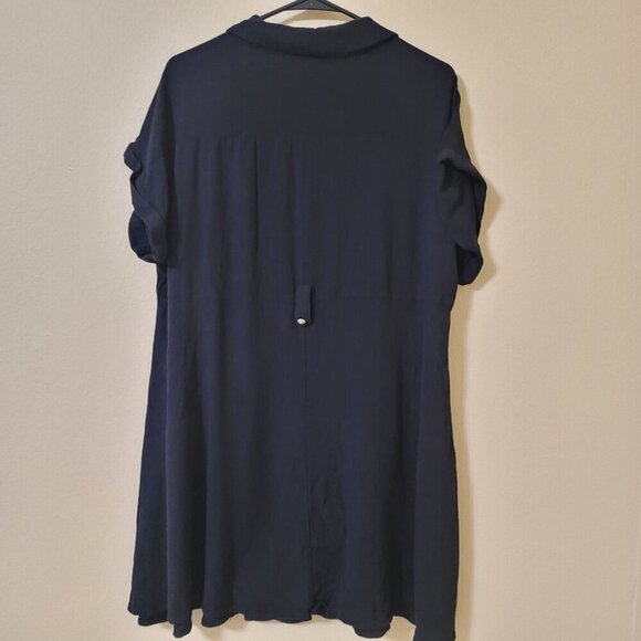 Torrid Dress Womens M/L‎ Black Rayon Slub Button Front Collared Career Office - Picture 7 of 7